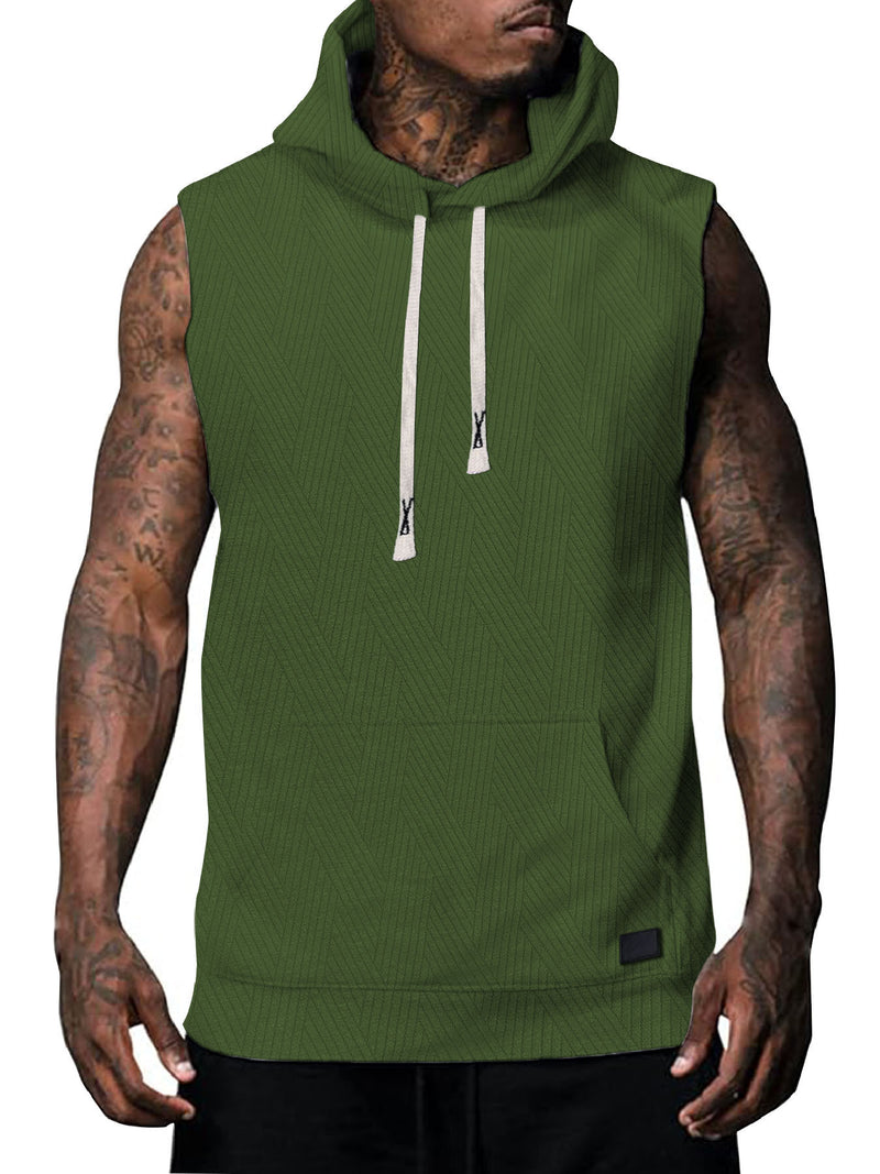 Sleeveless Vest Top Men's Waistcoat Hooded
