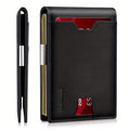 Genuine Leather Bifold Wallet Men, RFID Shielding Wallet Front Pocket Wallet, Suitable For Son And Daughter To Send Daddy's Wallet